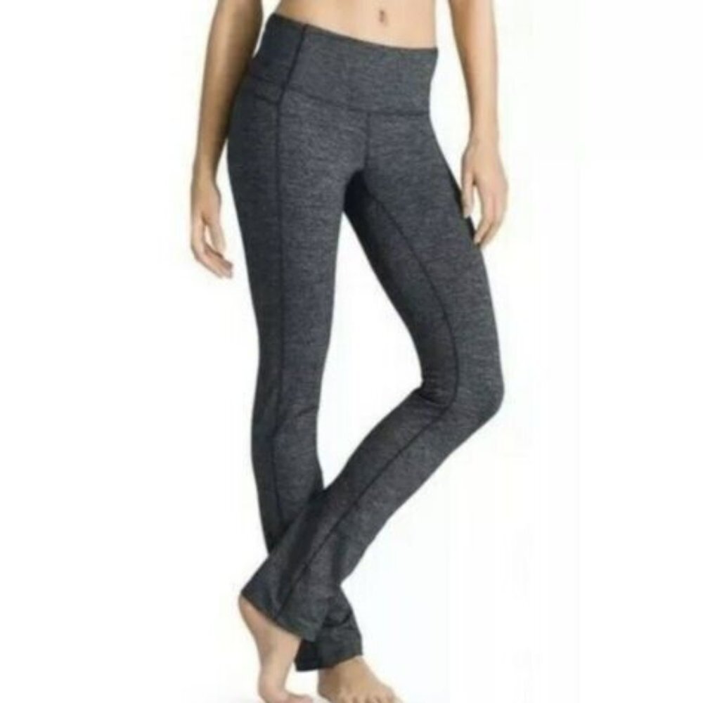 Athleta Power Vita Straight Up Salutation Pant Size Medium Gray Yoga Pocket